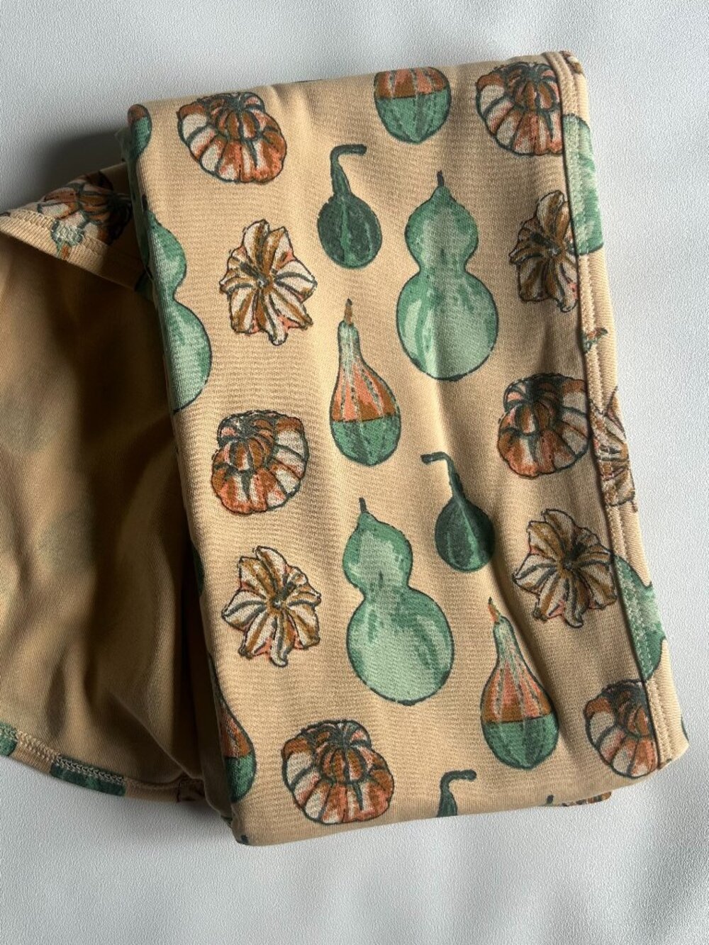 NWT Kate Quinn Gourd Swaddle Blanket Organic Cotton Fall Baby Watercolor